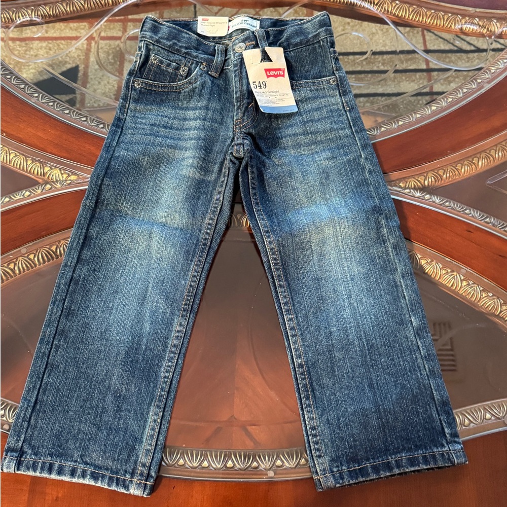 Levi's Blue Relaxed Straight Jeans- Boys size 3T